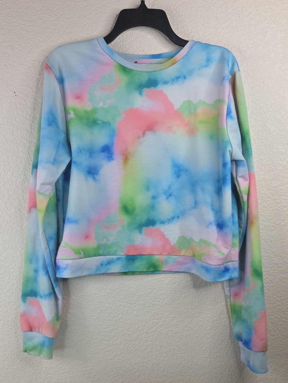 Pastel Tie-Dye Crewneck Sweater - Blue, Pink, Green, Cream